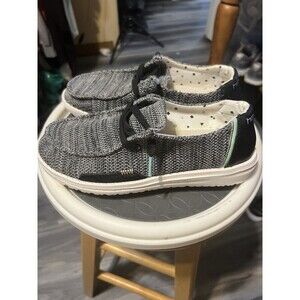 Hey Dude Women's Wendy Sox Comfort Shoes Size 6 Sparkling Black 121924957